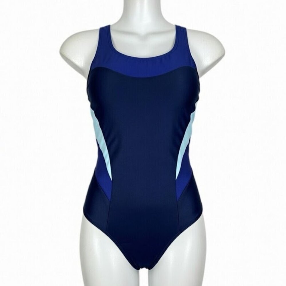 Color block One Piece Swimsuit - Blue & Teal - Size M - NWOT